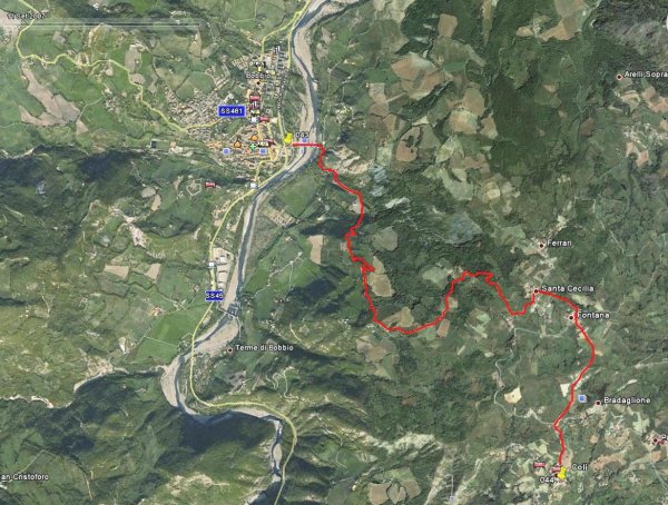 Tracciato Bobbio - Coli (90024 bytes)